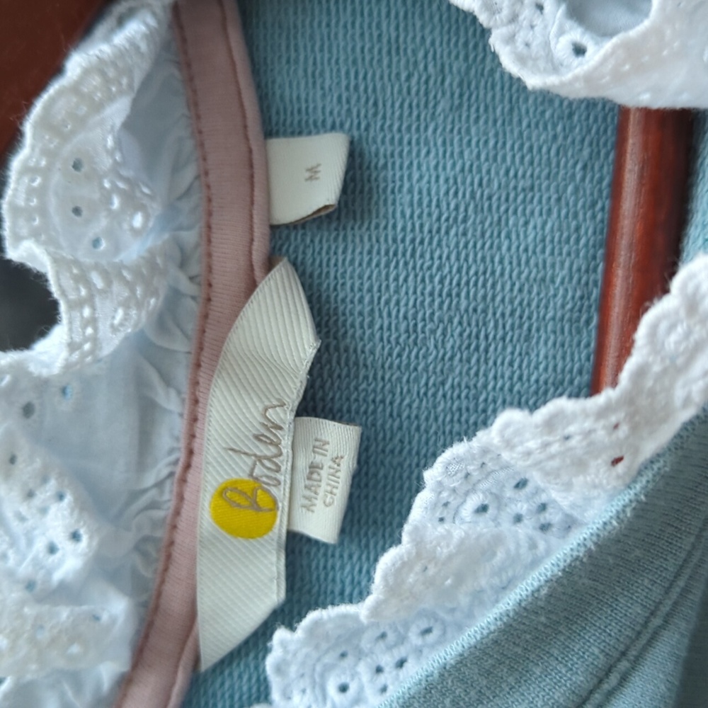 Boden Holly Sweatshirt Ice Blue Polka Dot - Picture 9 of 9